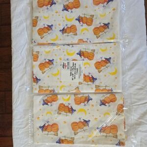 Lot‎ of 3 Vintage Halloween Table Cover 54 x 96 Pumpkin Snowman Witch Paper